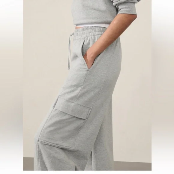 Retroterry Gray High Rise Wide Leg Cargo Pant. Petite Medium - Picture 4 of 9